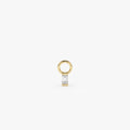 14k Single Baguette Hoop Charm 14K Gold Ferkos Fine Jewelry