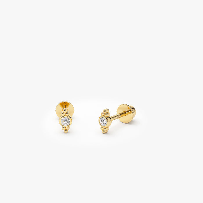 14k Six Dot Diamond Helix Piercing  Ferkos Fine Jewelry