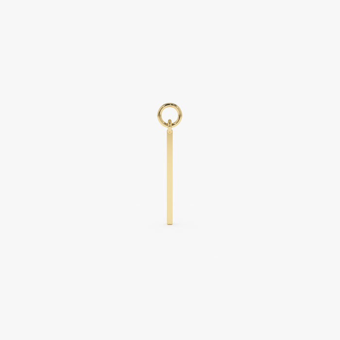 14k Solid Bar Hoop Charm 14K Gold Ferkos Fine Jewelry