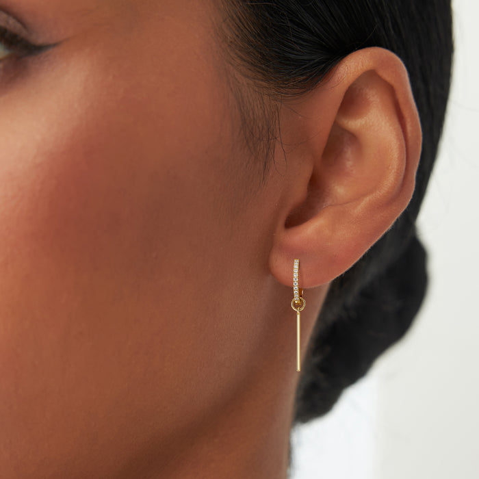 14k Solid Bar Hoop Charm  Ferkos Fine Jewelry