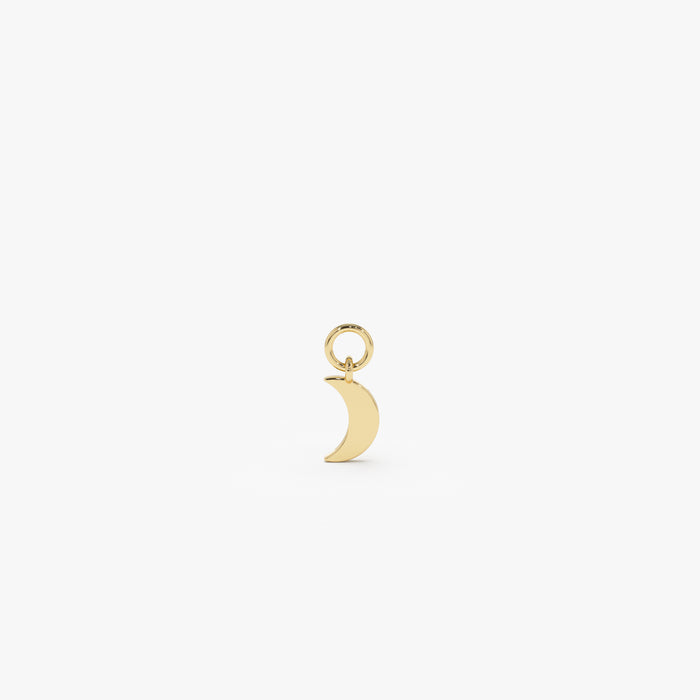 14k Solid Crescent Hoop Charm 14K Gold Ferkos Fine Jewelry