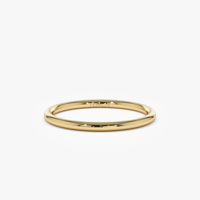 14K Solid Gold 1.5 MM Wedding Band 14K Gold Ferkos Fine Jewelry