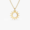 14k Solid Gold Sun Pendant Necklace 14K Gold Ferkos Fine Jewelry
