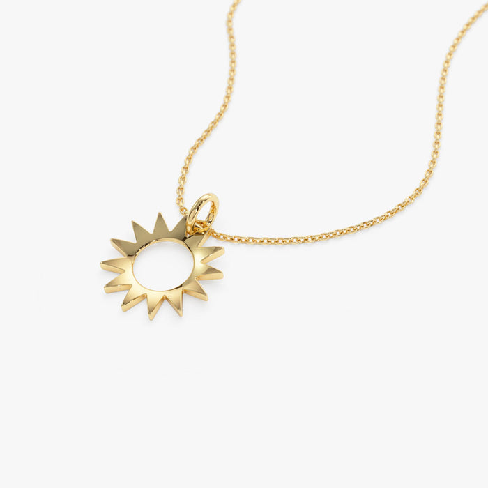 14k Solid Gold Sun Pendant Necklace  Ferkos Fine Jewelry