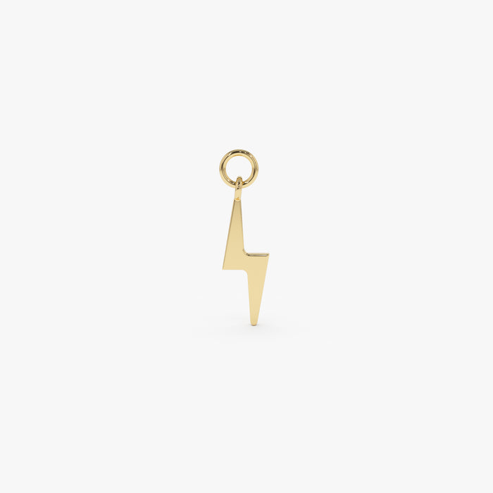 14k Solid Lightning Hoop Charm 14K Gold Ferkos Fine Jewelry