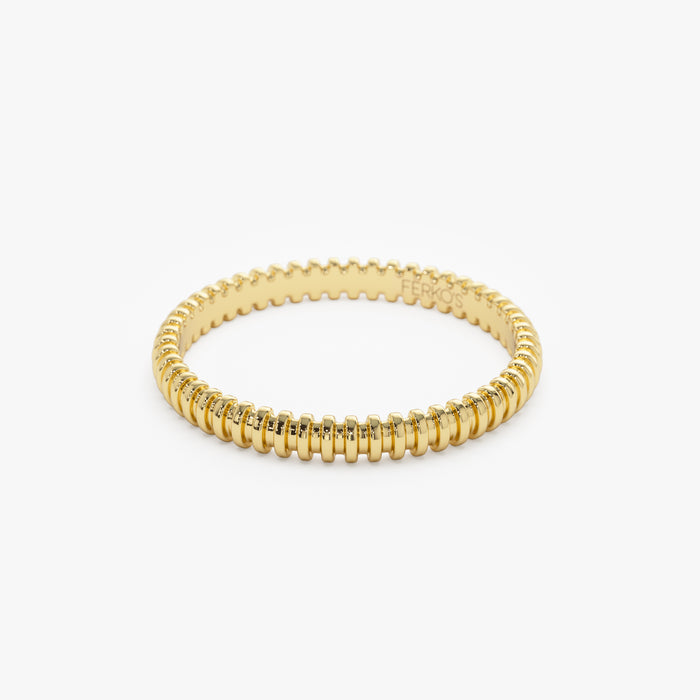 14K Stackable Ribbed Wedding Band Ferkos Fine Jewelry