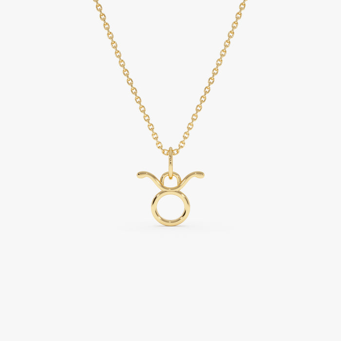 14K Taurus Zodiac Charm Necklace 14K Gold Ferkos Fine Jewelry