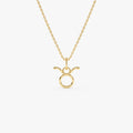14K Taurus Zodiac Charm Necklace 14K Gold Ferkos Fine Jewelry