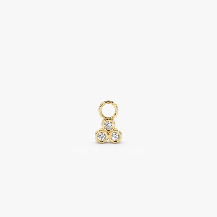 14k Tri Bezel Hoop Charm 14K Gold Ferkos Fine Jewelry