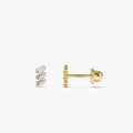 14k Trio Baguette Diamond Helix Piercing 14K Gold Ferkos Fine Jewelry