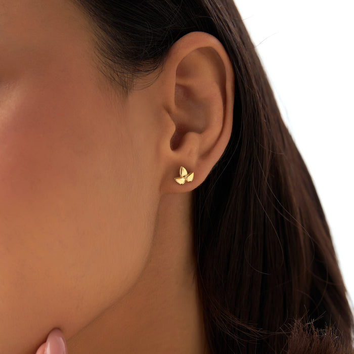 14K Trio Petal Stud Earrings  Ferkos Fine Jewelry