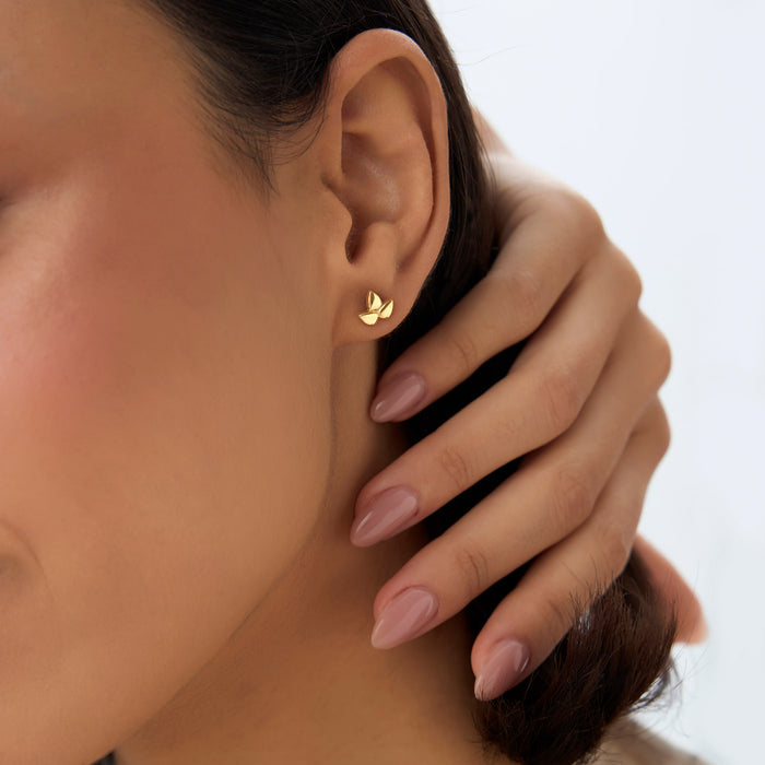 14K Trio Petal Stud Earrings  Ferkos Fine Jewelry
