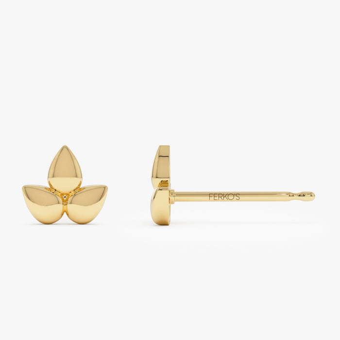 14K Trio Petal Stud Earrings  Ferkos Fine Jewelry
