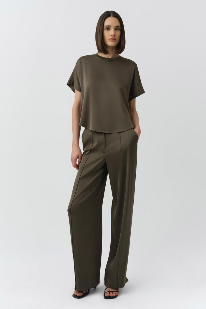 Simkhai Addy Short Sleeve Knit Back T- Shirt in Sea Turtle available at Barbara Katz