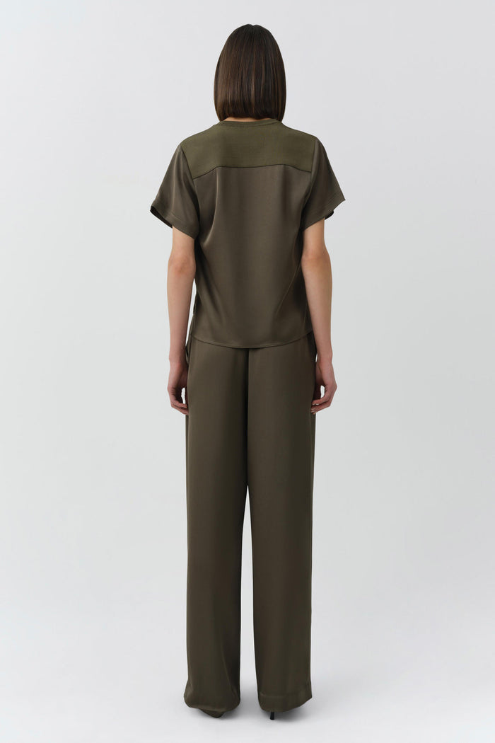 Simkhai Addy Short Sleeve Knit Back T- Shirt in Sea Turtle available at Barbara Katz