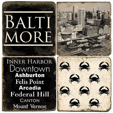 Baltimore B&W Drink Coasters