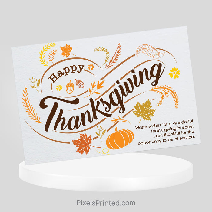 Berkshire Hathaway Fall Thanksgiving postcards PixelsPrinted