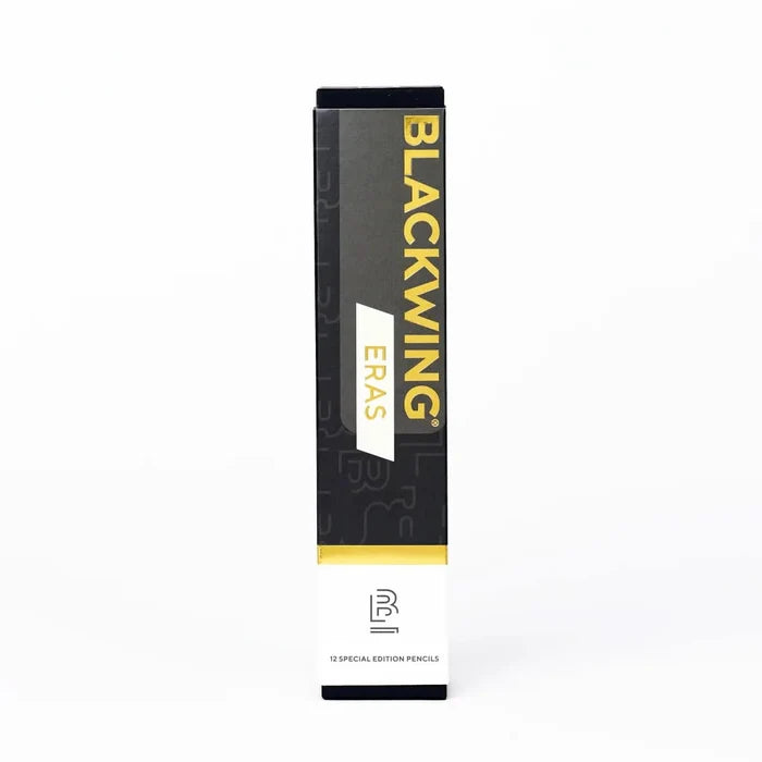 Blackwing Eras 2025 Edition box standing upright with black-and-gold design.