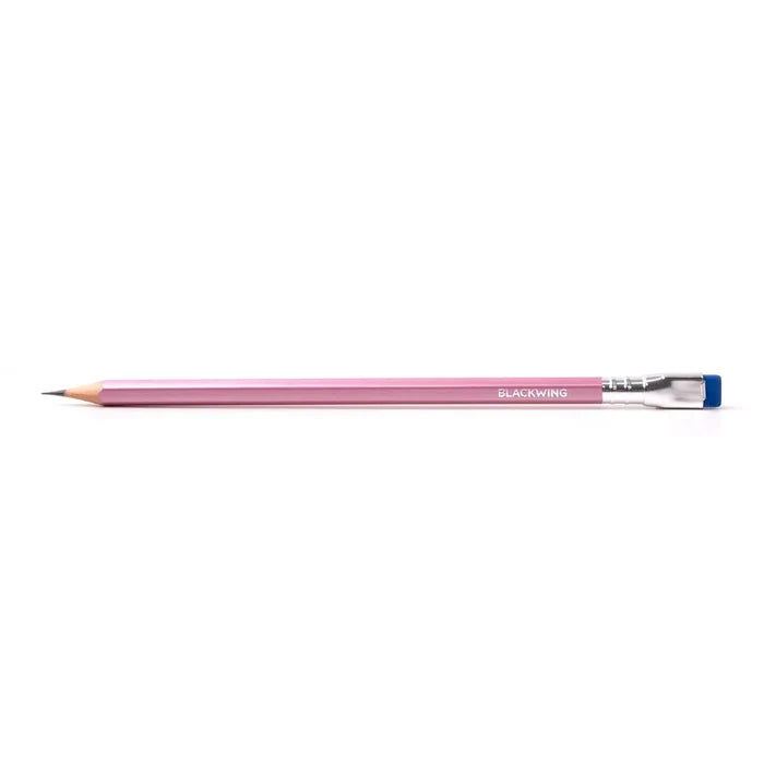 Single Blackwing Pearl Balanced pencil in soft pink barrel finish with gold ferrule