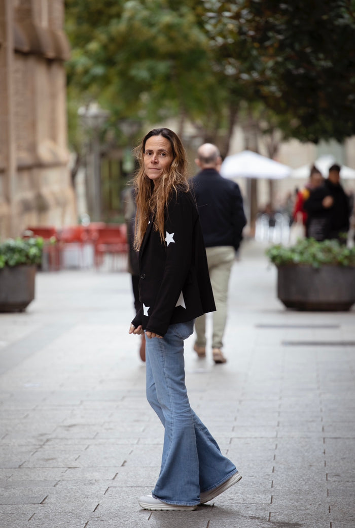 Blazer "A star is born" blanco y negro, estilo americana
