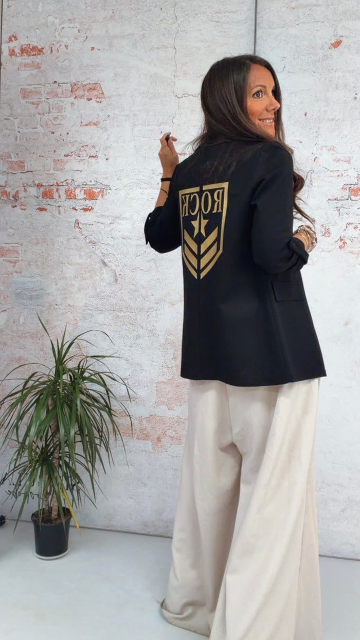 Blazer "Army" negro, estilo americana street style