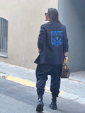 Blazer "Army" azul marino personalizable, estilo americana street style
