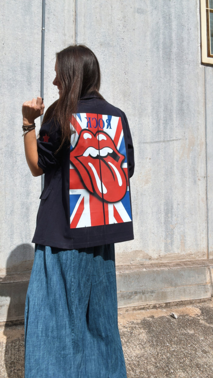 Blazer "Army" ROLLING MOOD, azul y blanco — vista detalle