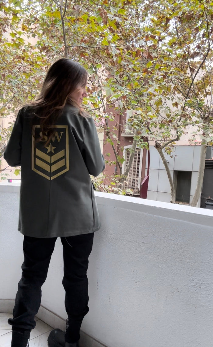 Blazer "Army" verde, estilo americana street style