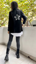 Blazer "estudio 54" negro, estilo americana elegante