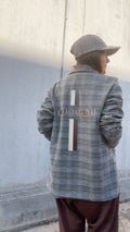 Blazer "la créme de la créme" beige y gris, estilo americana