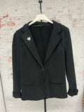 BLAZER NEGRA fina "Corazon Plateado"