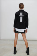 Blazer "Shine Girl" gris con glitter, estilo americana
