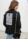 Blazer "Voyage" negro, estilo americana personalizable
