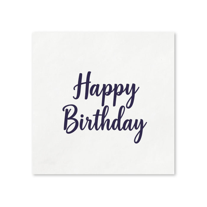 Blue Happy Birthday Cocktail Napkins, 50-Pack, 3-ply, Birthday Party Decor