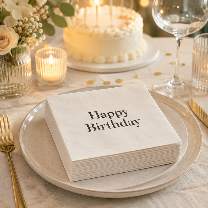 Blue Happy Birthday Napkins, 50-Pack, 3-ply, Birthday Party Decor