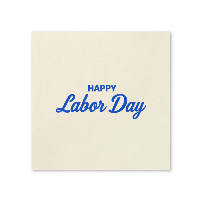 Blue Happy Labor Day Cocktail Napkins, 50-Pack, 3-ply, Labor Day Party Decor