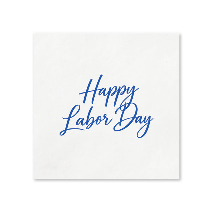 Blue Labor Day Cocktail Napkins, 50-Pack, 3-ply, Labor Day Party Decor