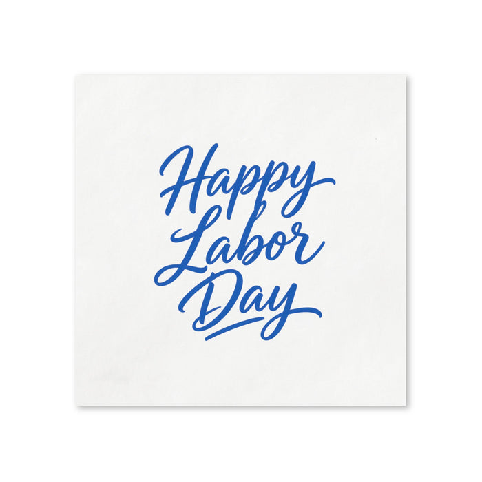 Blue Labor Day Cocktail Napkins, 50-Pack, 3-ply, Labor Day Party Decor