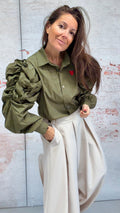 Blusa "red heart" verde, elegante y personalizable
