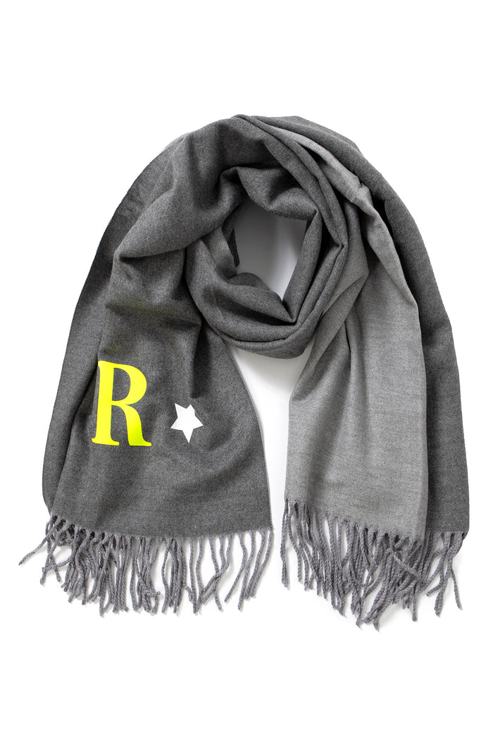 Bufanda personalizada unisex reversible de lana, blanco, gris y flúor