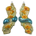 California Poppies Glass Ornament