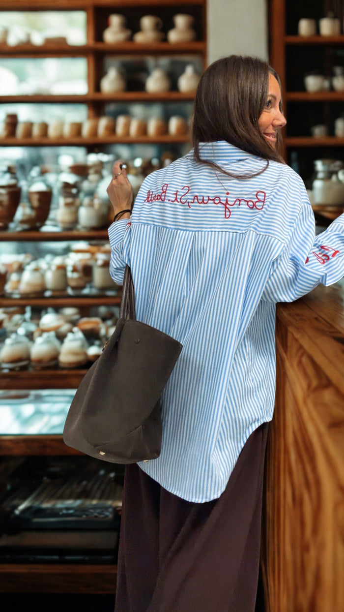 Camisa "St. Barth", azul y blanco — vista detalle