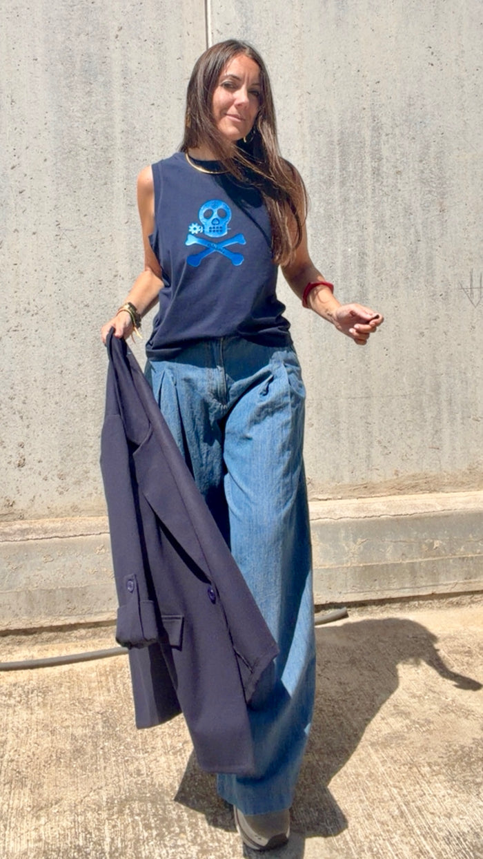 Camiseta “Dancer skull” blue