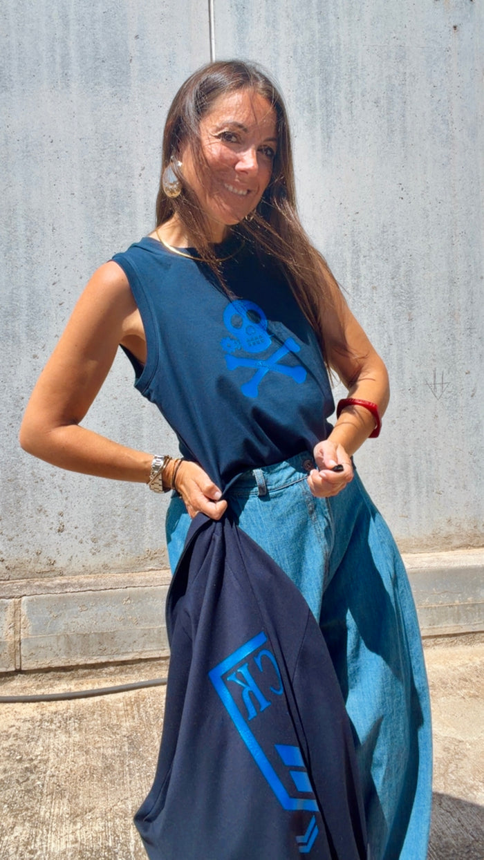 Camiseta “Dancer skull” blue