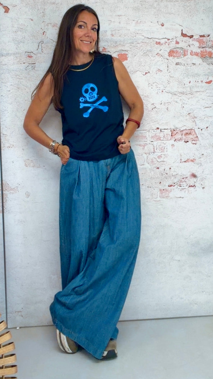 Camiseta “Dancer skull” blue