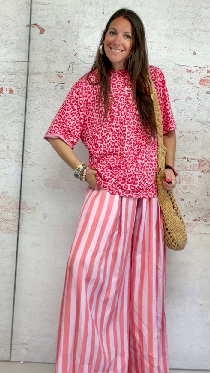 Camiseta  “leopard” red and pink ❤️