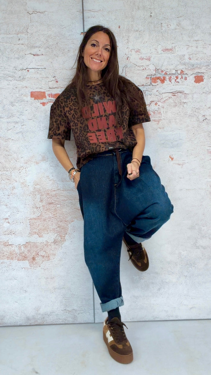 Camiseta "wild and free", negro — vista detalle