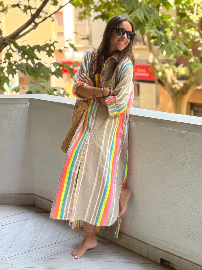 Camisola "Santorini" oversize de rayas multicolor, vista trasera
