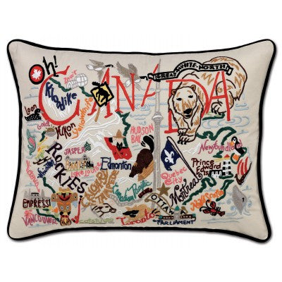 Canada Hand-Embroidered Pillow