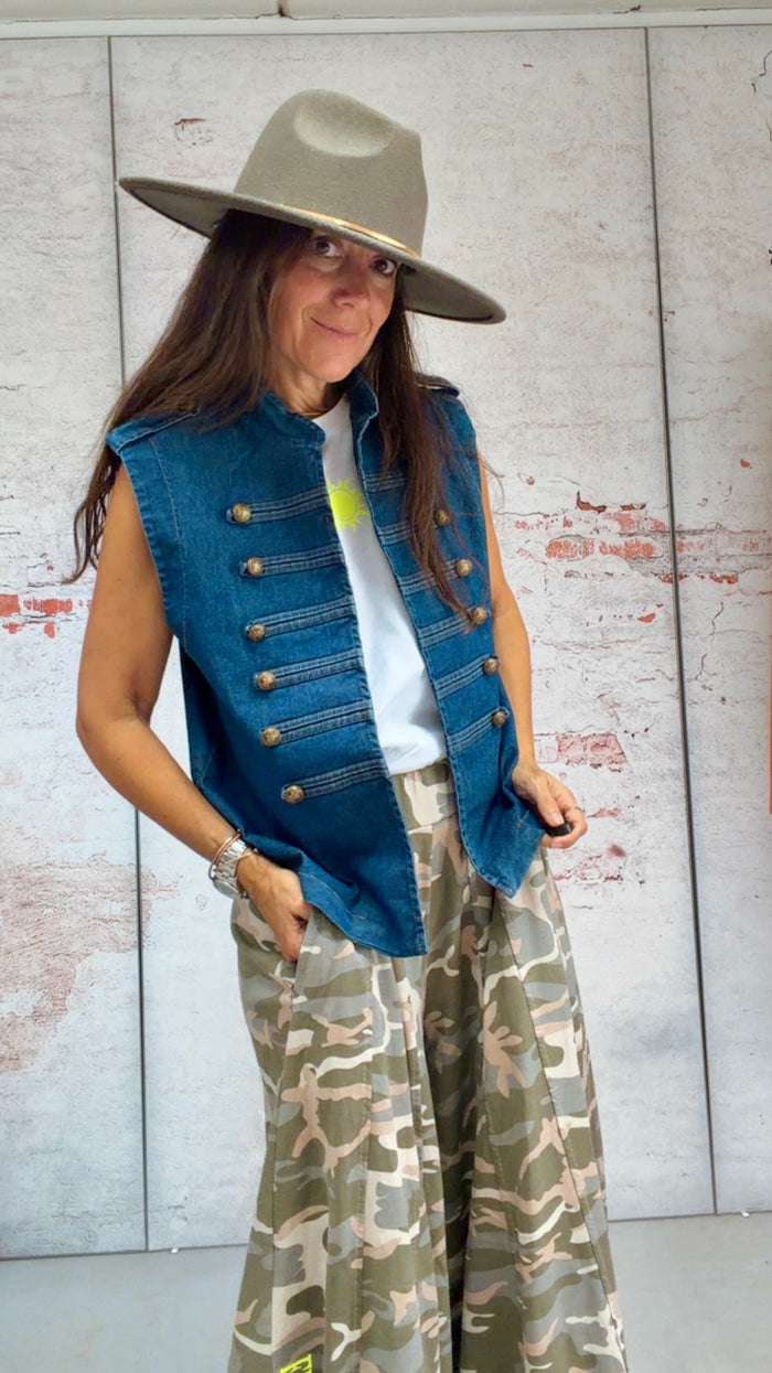 Chaleco Denim Military “Army”